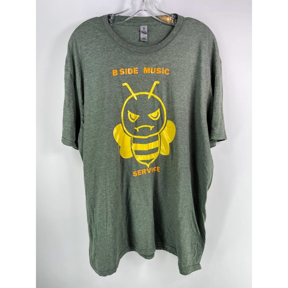 Gildan Other - Gildan B Side Music Service T-Shirt Mens Size 2XL Bee Bumblebee Green Yellow